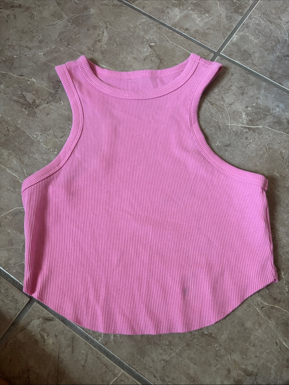 wild fable Pink Ribbed Tank Top with High Neck